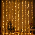 Warm white firecracker LED curtain lights, 3 x 3m with 1,000 LEDs