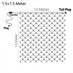 1.5 m × 1.5 m LED net light size guide – 96 LEDs