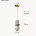 Spanish marble pendant light dimension diagram - 10cm shade, 20cm high, 150cm adjustable cable