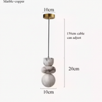 Spanish marble pendant light dimension diagram - 10cm shade, 20cm high, 150cm adjustable cable