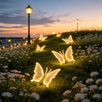 LED butterfly light on its stand