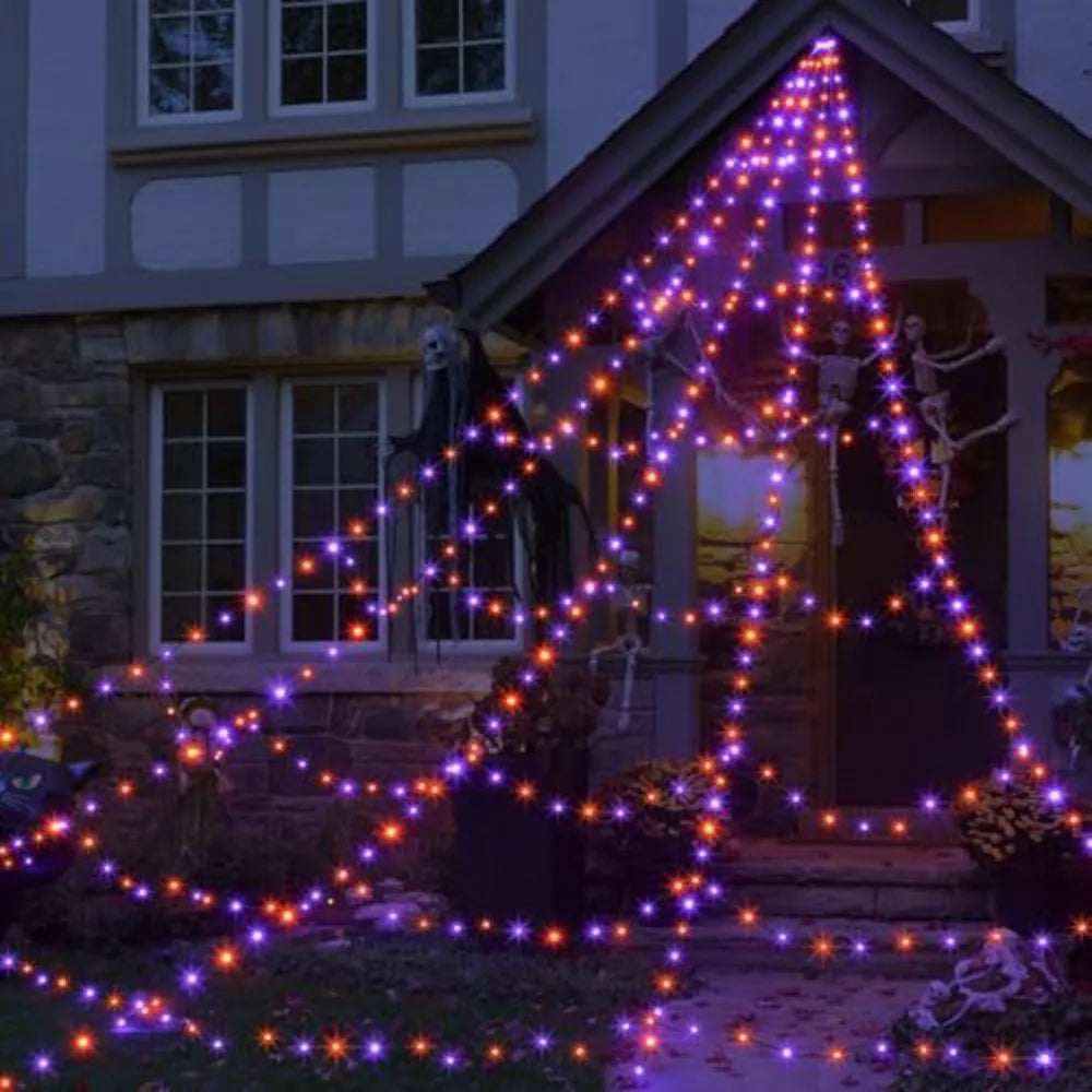 Purple and orange web lights 5m