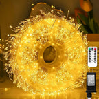 Warm white Nova firecracker cluster Christmas lights with adapter and remote