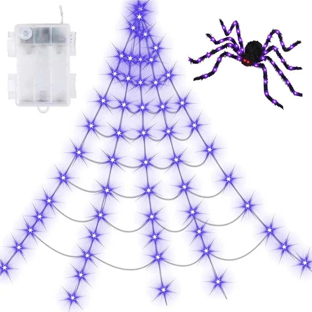 Halloween spider web lights 8 lighting modes