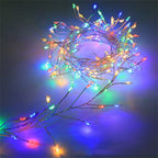 Multicolour cluster fairy lights loosely coiled