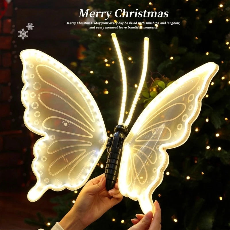 LED butterfly lights used as outdoor garden decoration