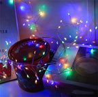 Multicolour cluster lights decorating a room
