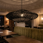 Black pendant in a British restaurant