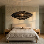Black pendant in a UK main bedroom