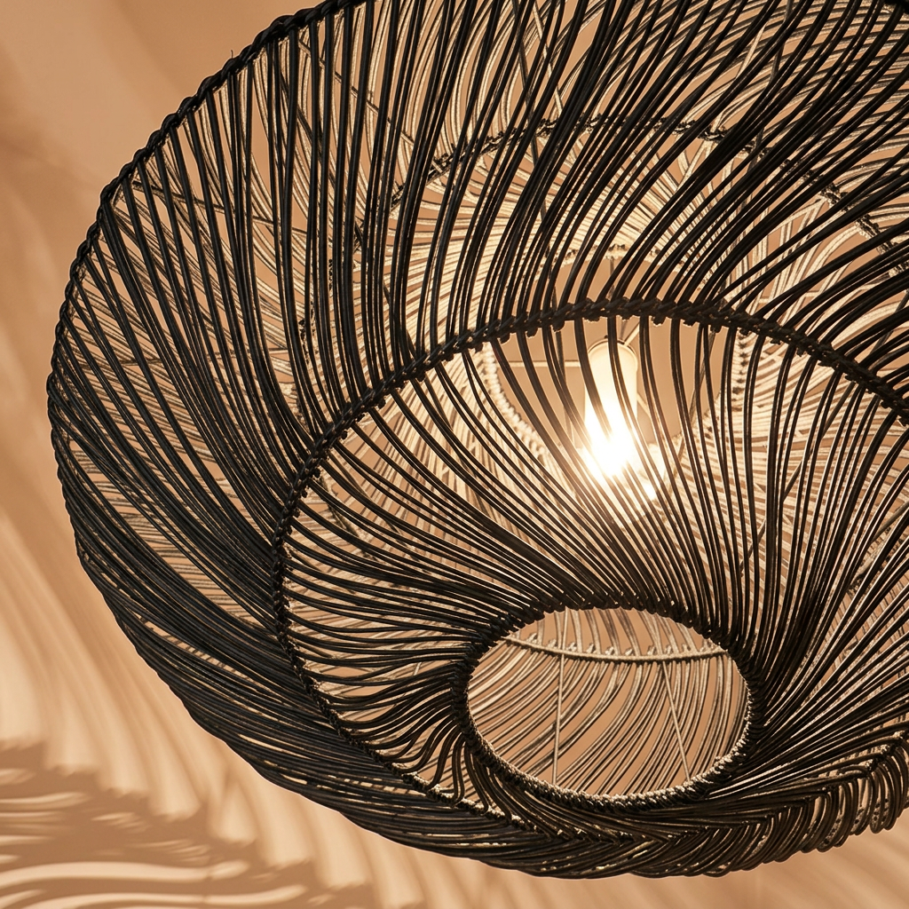 Black pendant underside close-up