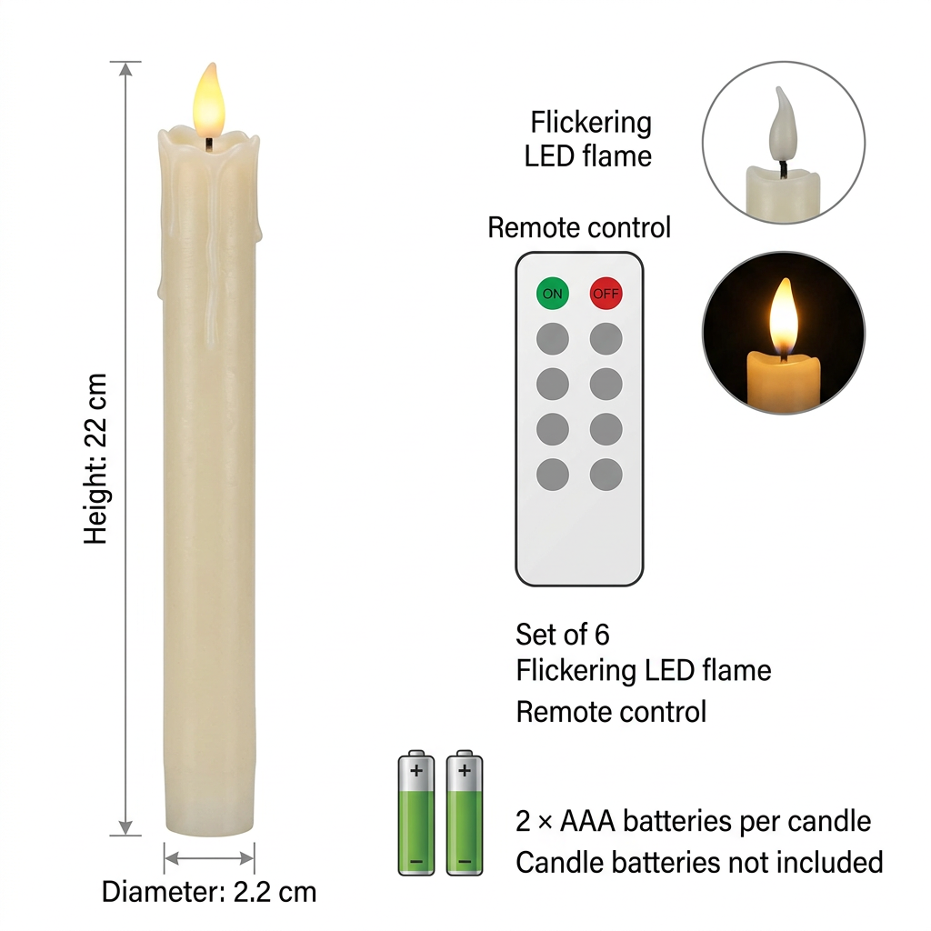 Candle dimension image in centimetres