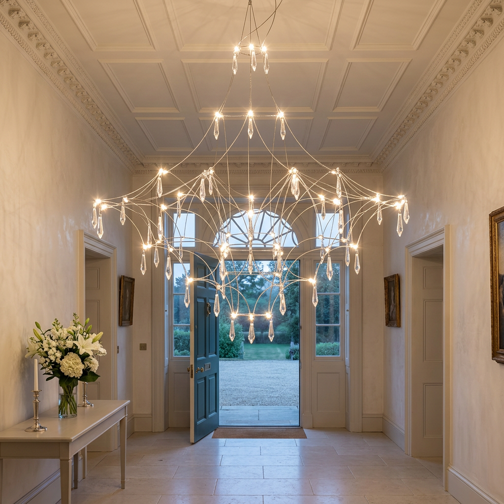 Chandelier in a grand Georgian entrance hall