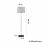 Elin floor lamp dimensions: 170cm tall, 40cm shade, 28cm base, 2.5cm pole
