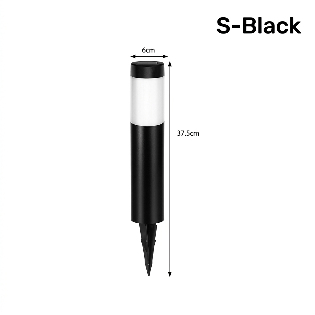 Small black Arden solar path light – Ø6 cm x 37.5 cm dimensions