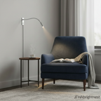 Chrome Halden reading wall light in a reading corner