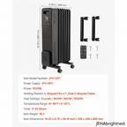 Solen oil-filled radiator specifications and dimensions, 356 x 248 x 666 mm, with remote control