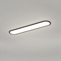 Rilo Oval Ceiling Light black frame product shot on grey background