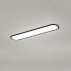 Rilo Oval Ceiling Light black frame product shot on grey background