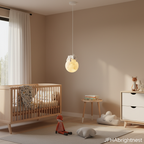 Ivory kids globe pendant light in Scandi children's bedroom