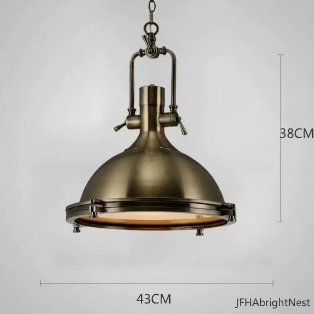 Edison Noir pendant light dimension diagram: 43 cm shade diameter and 38 cm height