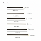 Vynn wall light size chart, 30cm to 150cm lengths