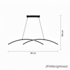 Dimension diagram showing 90cm fixture length and 100cm adjustable cord length