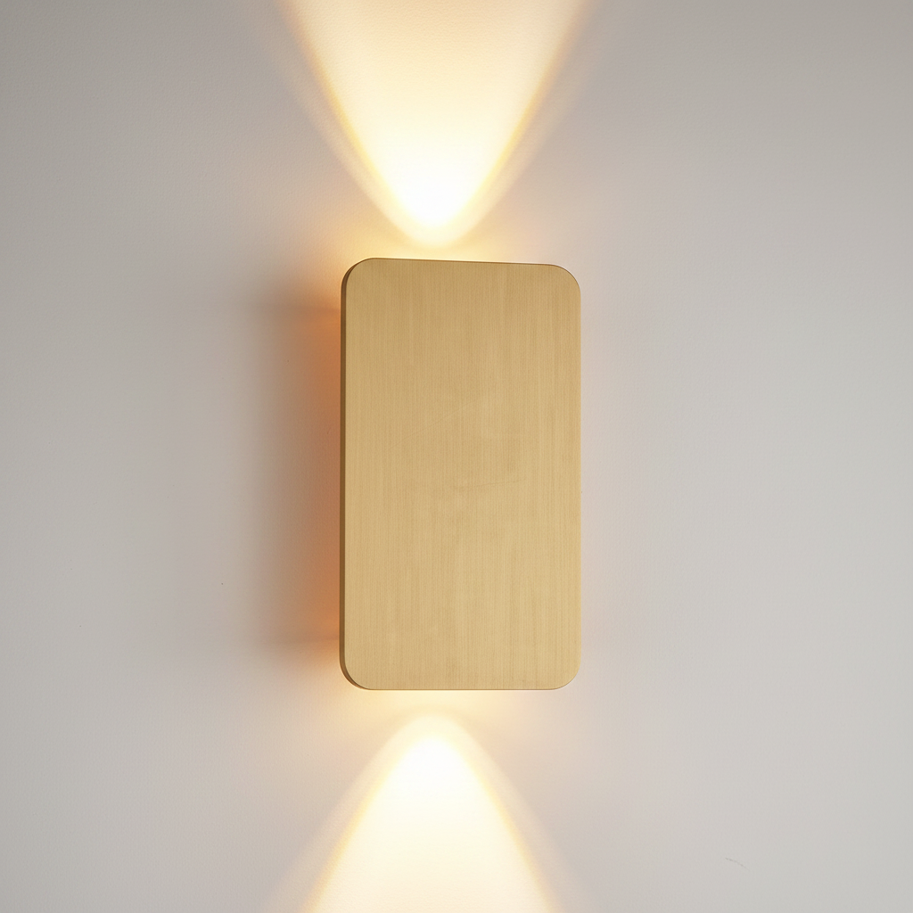 Close-up of the Ingram wall light in gold brushed metal