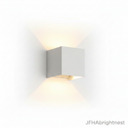 Norvik up and down outdoor wall light in white, IP65 cube
