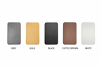 All five Ingram finishes: gold, black, coffee brown, white and grey