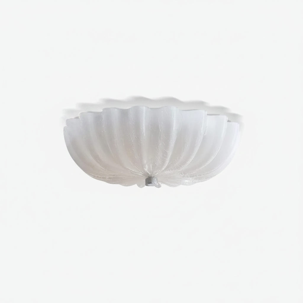 Wyna Blown Glass Ceiling Light — white, 45-degree angle view