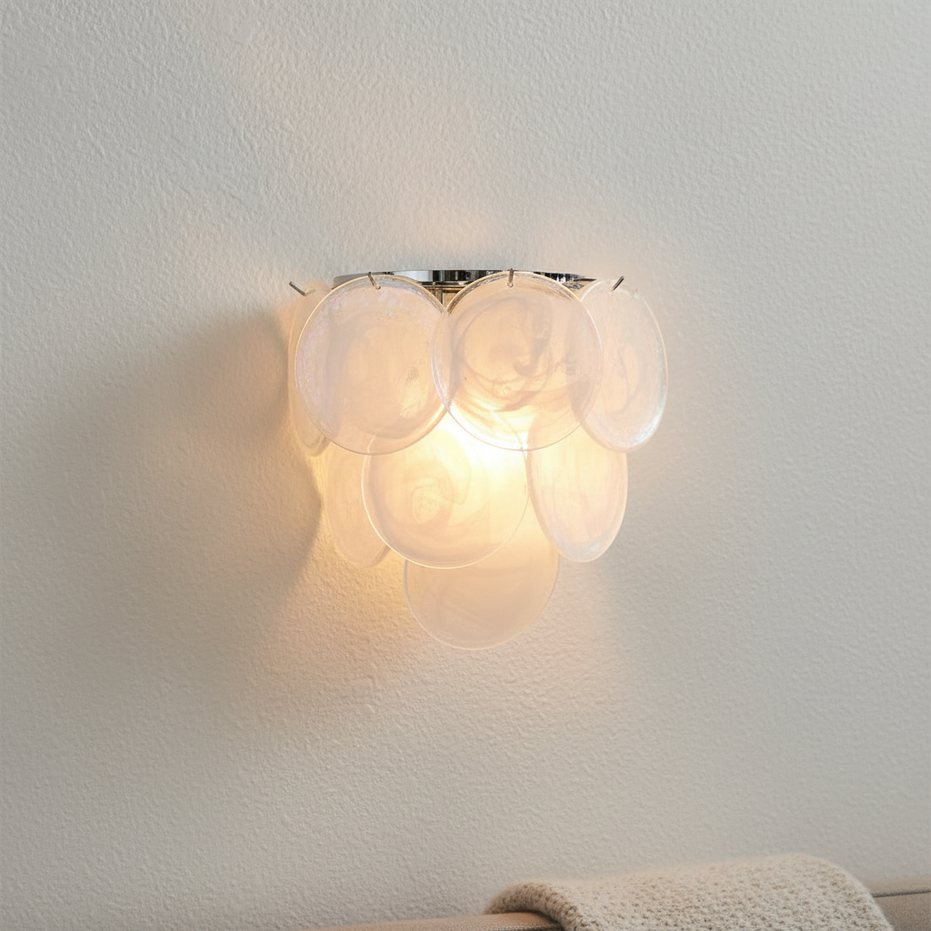Ephira White wall lamp in cozy living room