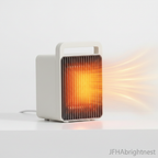 Vesta mini ceramic fan heater in white with carry handle - JFHABrightNest