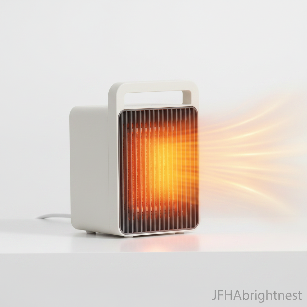 Vesta mini ceramic fan heater in white with carry handle - JFHABrightNest