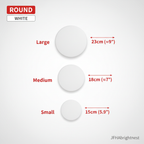 Klyne Outdoor Wall Lamp - White Round size comparison Large Medium Small