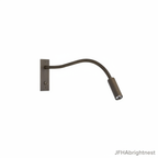 Halden gooseneck reading wall light in bronze, 40cm adjustable arm