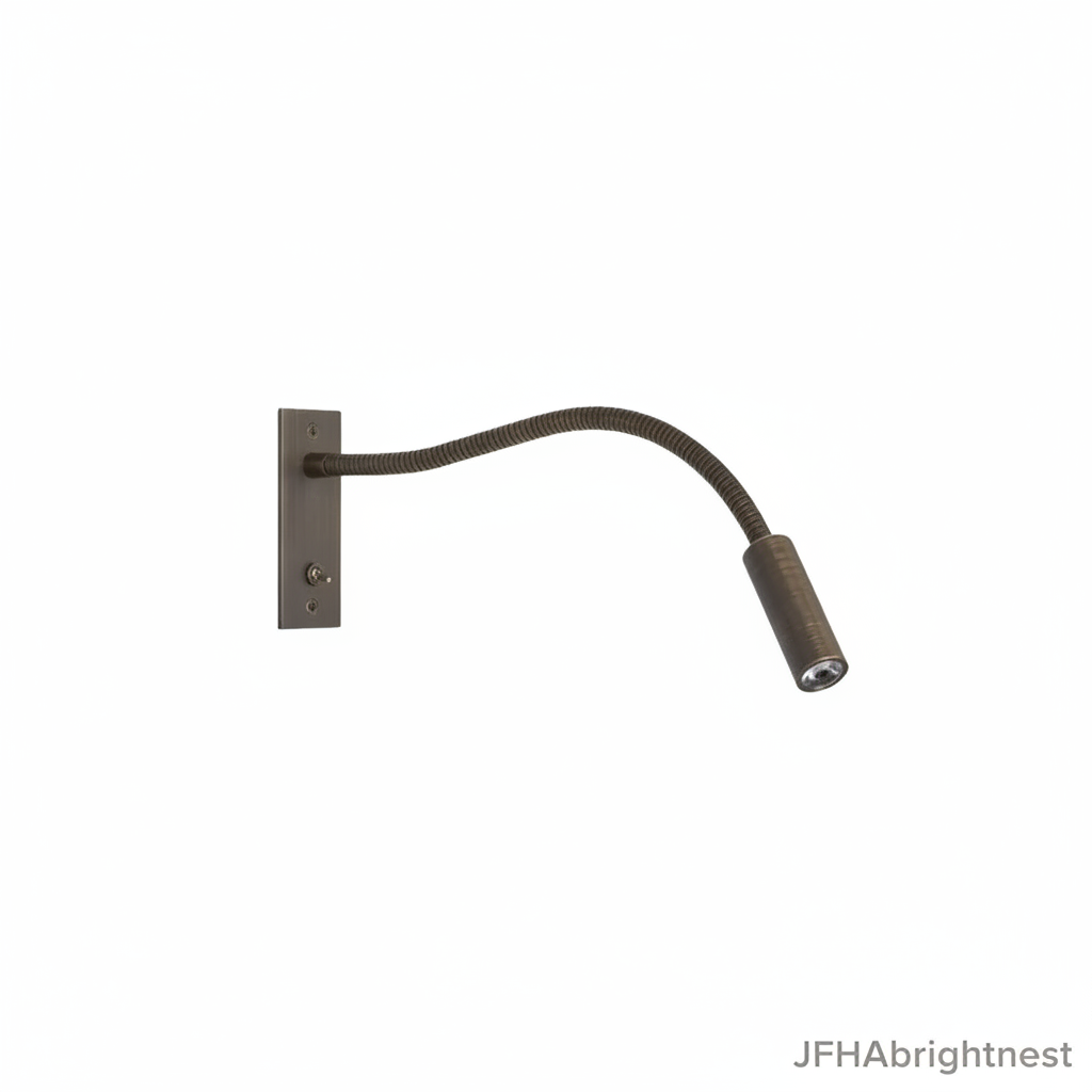 Halden gooseneck reading wall light in bronze, 40cm adjustable arm