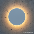 Klyne outdoor wall light in White Round with halo glow
