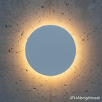 Klyne outdoor wall light in White Round with halo glow