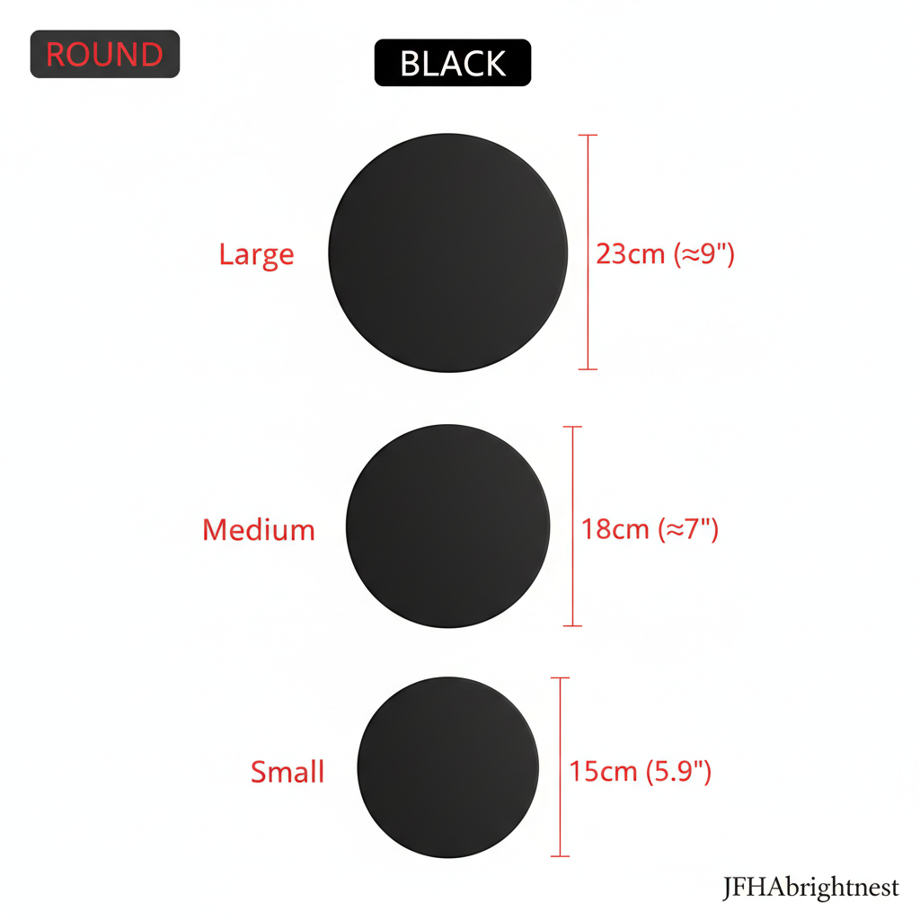 Klyne Outdoor Wall Lamp - Black Round size comparison Large Medium Small