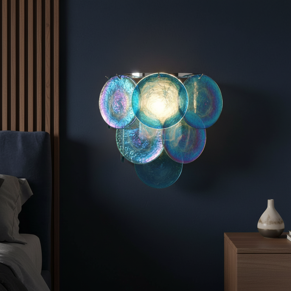 Ephira Blue wall lamp in modern bedroom