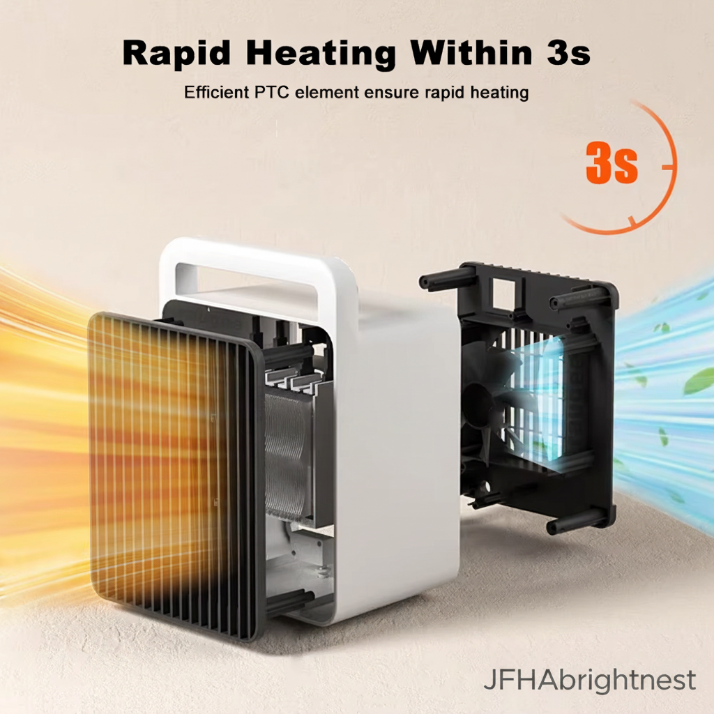 Vesta ceramic heater giving warm air in about 3 seconds - JFHABrightNest