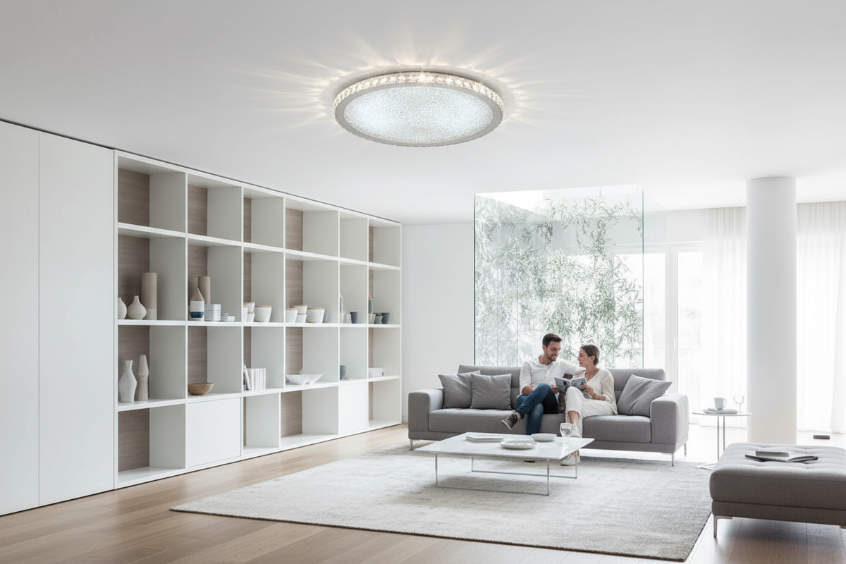 Eliza Crystal Ceiling Light - Clear - Living Room