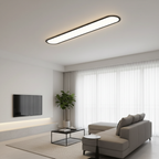 Rilo Oval Ceiling Light black frame in modern living room
