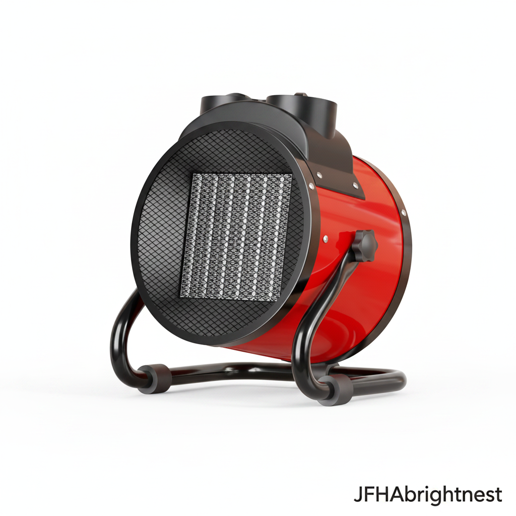 Ignis portable 2000W PTC fan heater in red - white background studio product shot