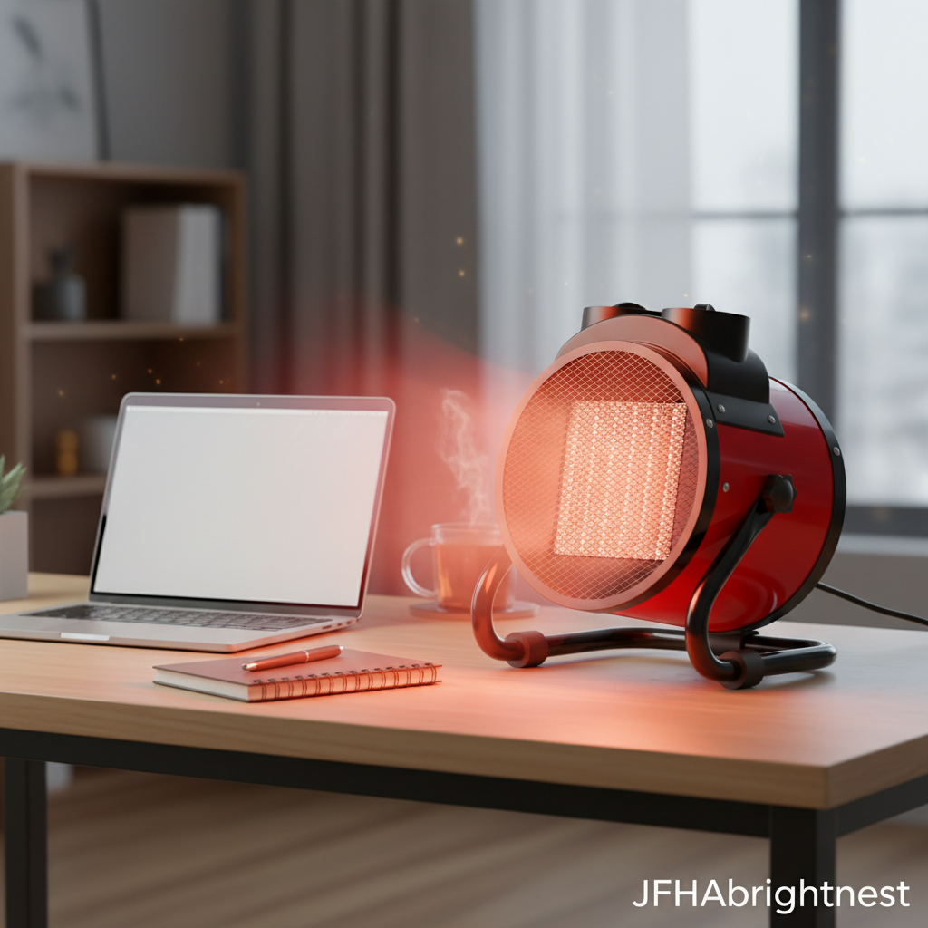 Space heater on home office desk with laptop – JFHAbrightnest lifestyle