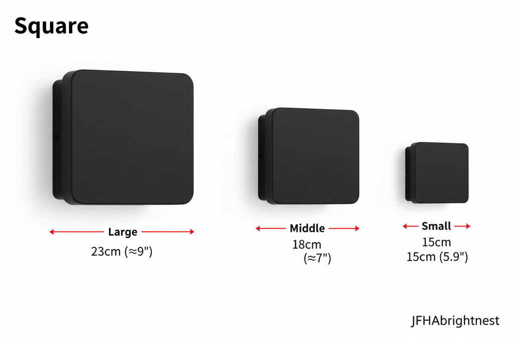 Klyne Outdoor Wall Lamp - Black Square size comparison Large Middle Small