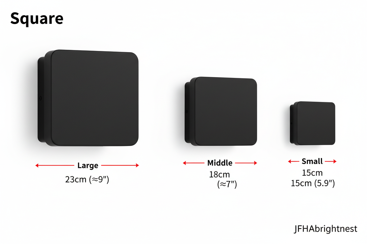 Klyne Outdoor Wall Lamp - Black Square size comparison Large Middle Small