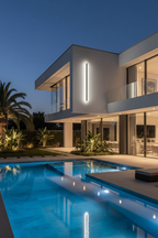 Vynn Linear Outdoor Wall Lamp - Cool White villa pool