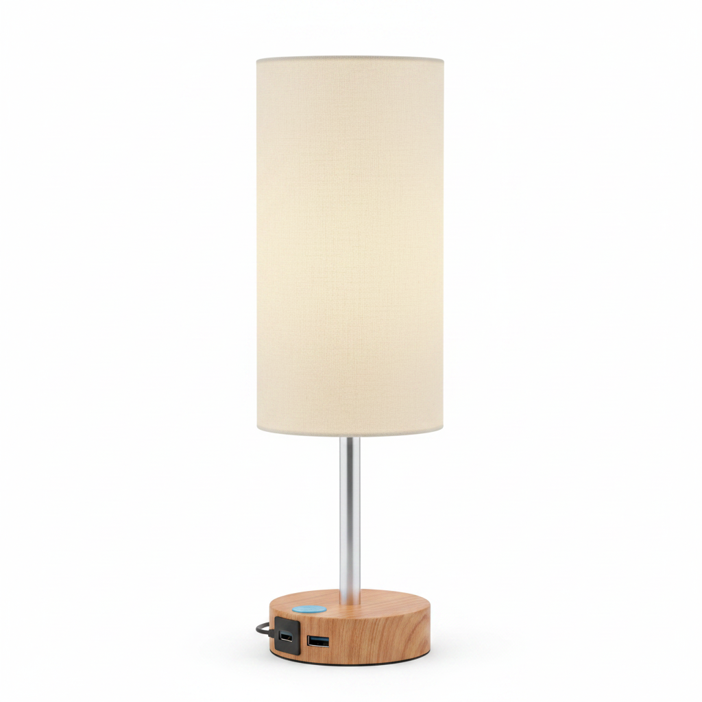 Side profile of the Marlow bedside table lamp