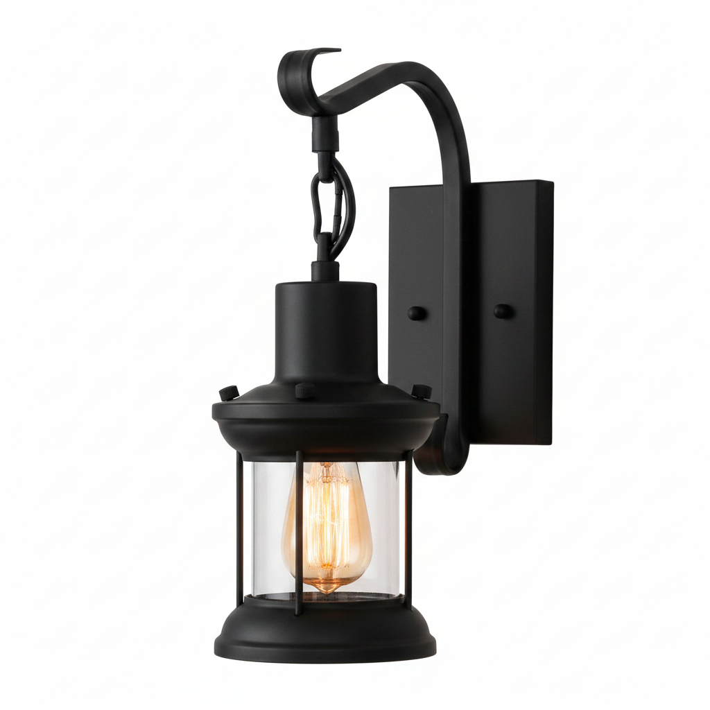 Etra Retro Wall Lamp - Black close-up